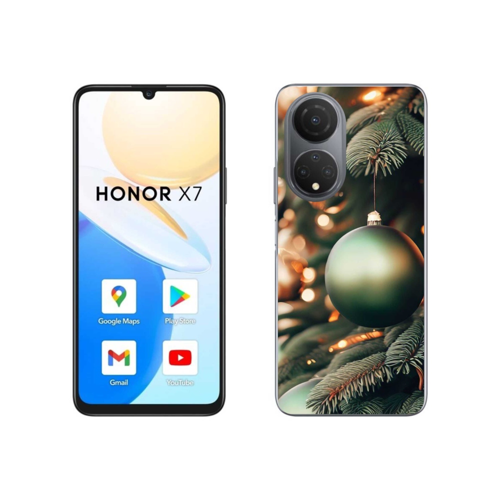 Gelový kryt mmCase na Honor X7 - vánoční ozdoby 1
