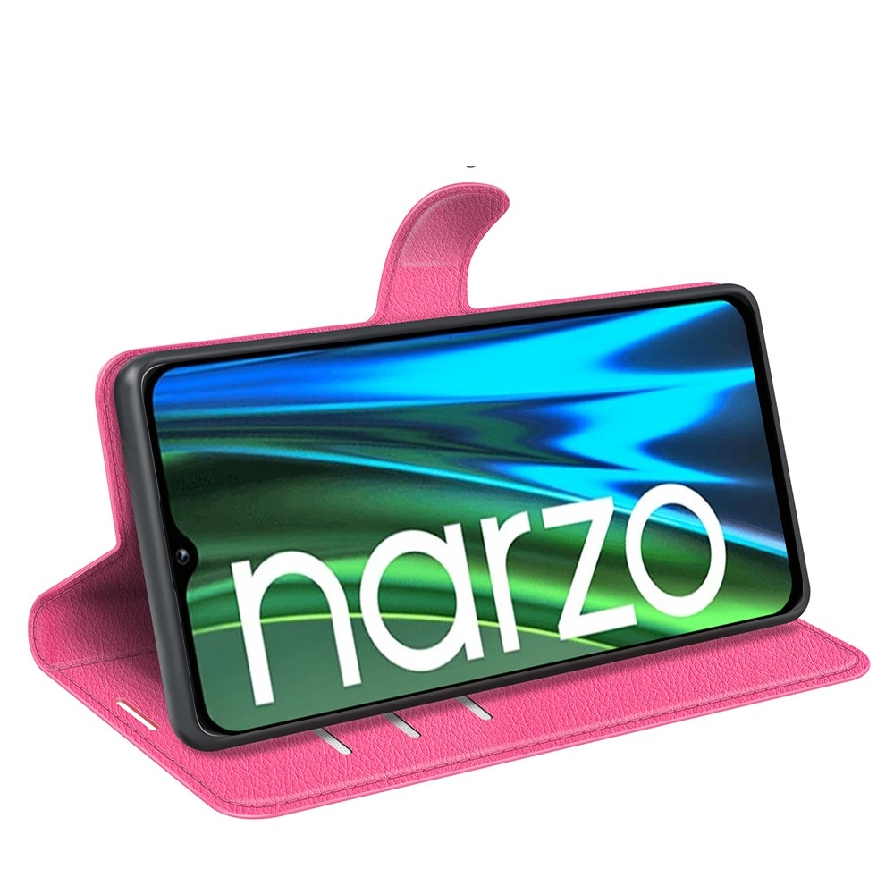 Litchi knížkové pouzdro na Realme Narzo 50i - rose