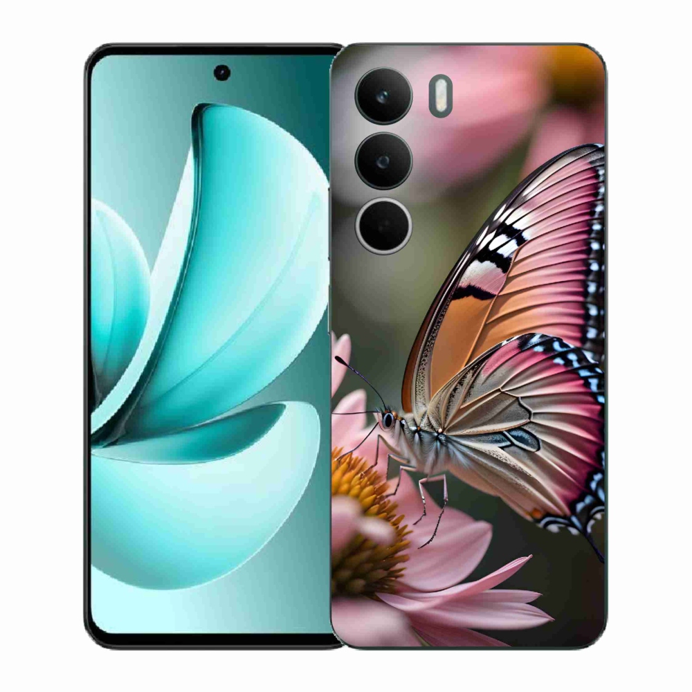 Gelový kryt mmCase na Realme C71 - barevný motýl