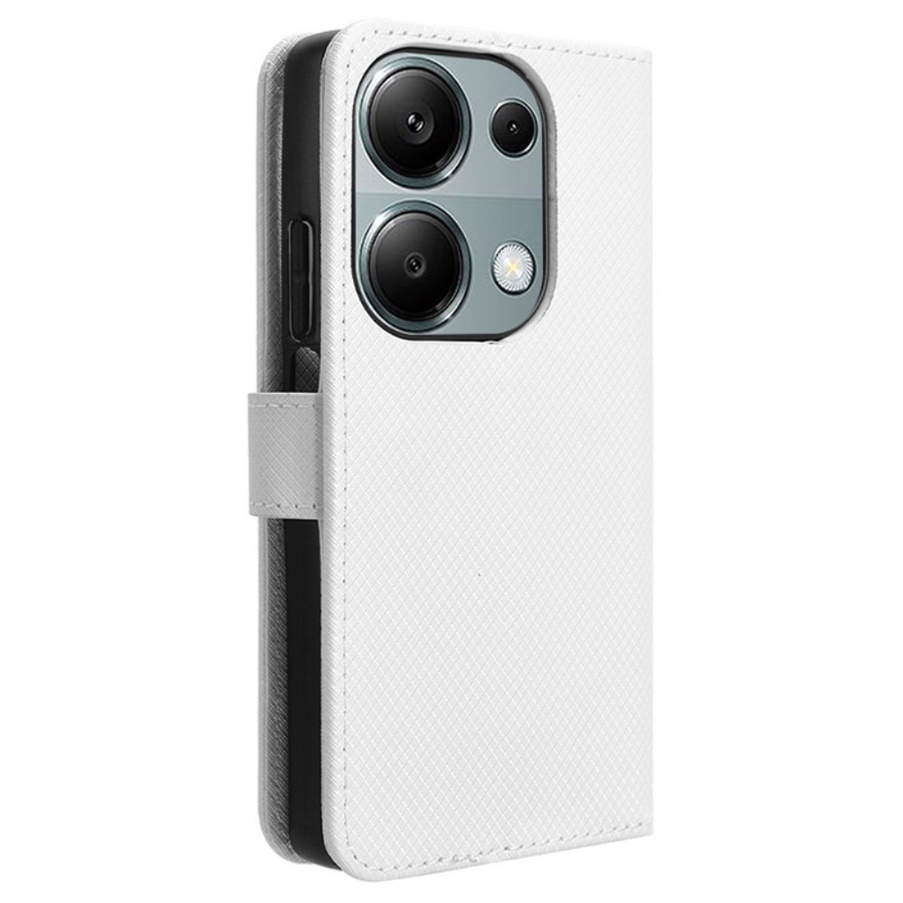 Diamond knížkové pouzdro na Xiaomi Redmi Note 14S/Note 13 Pro 4G/Poco M6 Pro - bílé