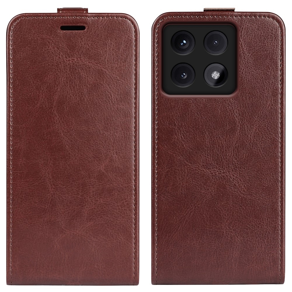 Vertical knížkové pouzdro na Xiaomi 14T Pro - hnědé