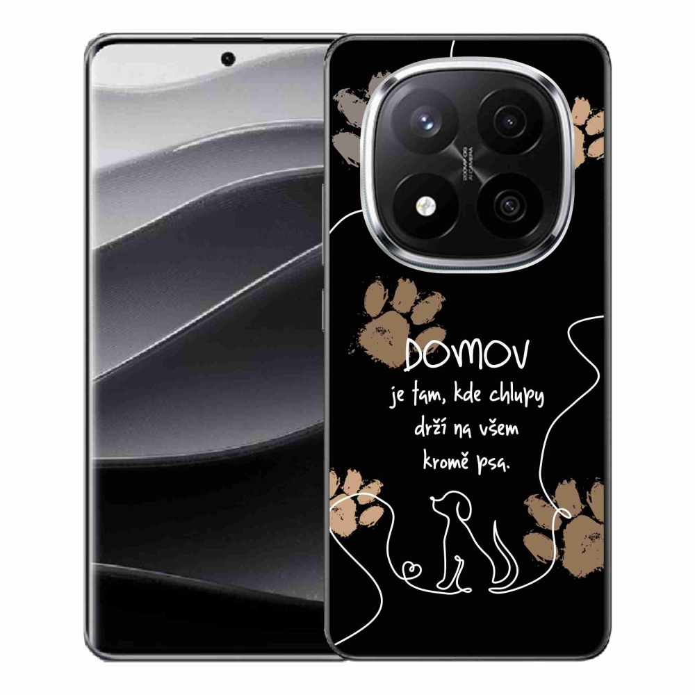 Gelový kryt mmCase na Xiaomi Redmi Note 14 Pro+ 5G - psí motiv černé pozadí