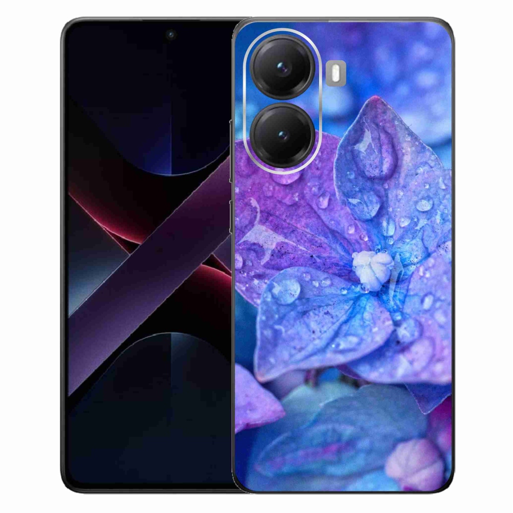 Gelový kryt mmCase na Xiaomi Poco X7 Pro 5G - fialový květ