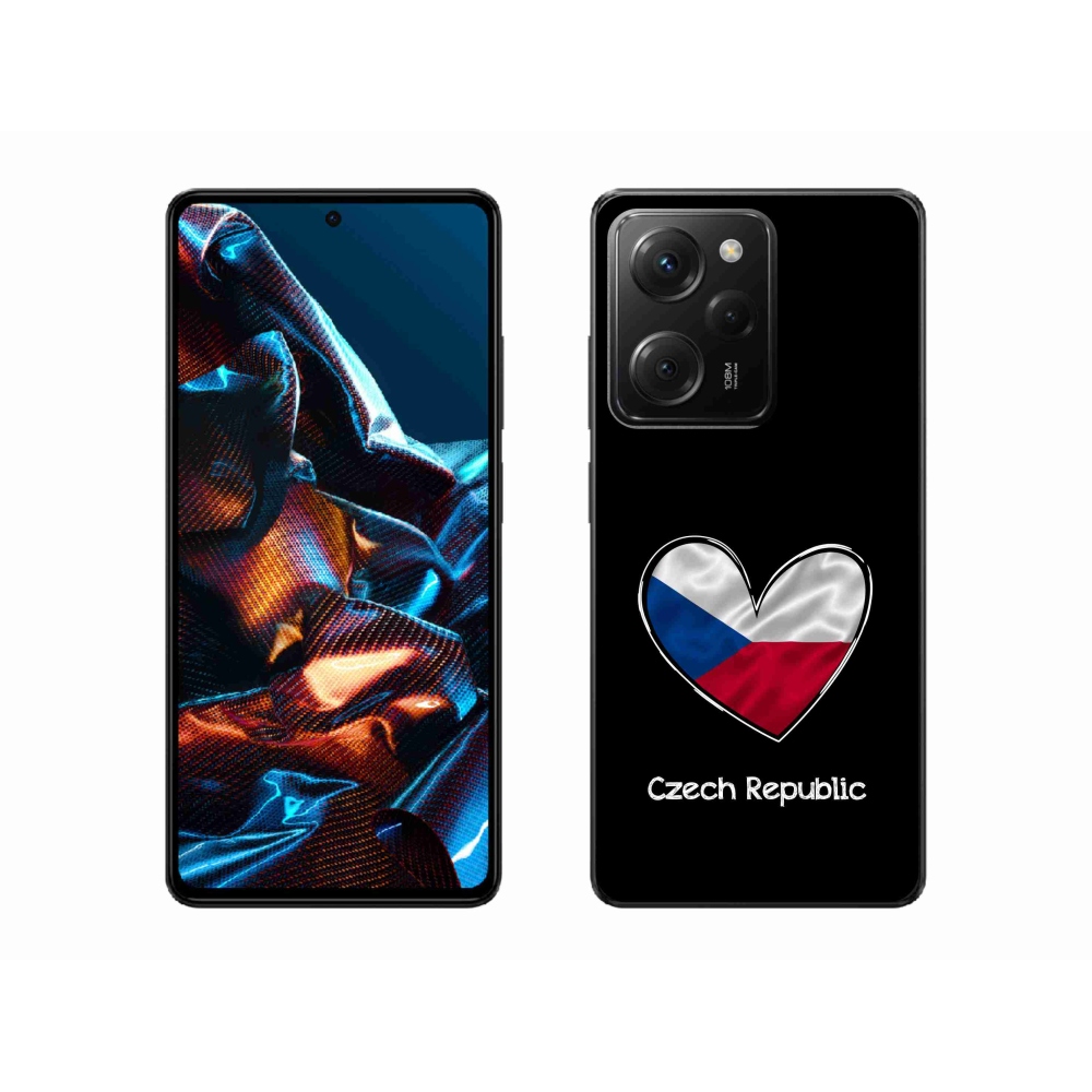 Gelový kryt mmCase na Xiaomi Poco X5 Pro 5G - vlajka srdce černé pozadí