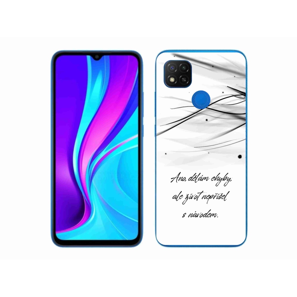Gelový kryt mmCase na Xiaomi Redmi 9C - citát bílé pozadí