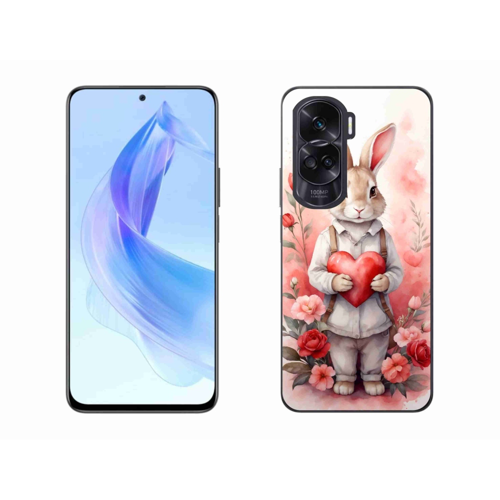 Gelový kryt mmCase na Honor 90 Lite - zajíc se srdíčkem