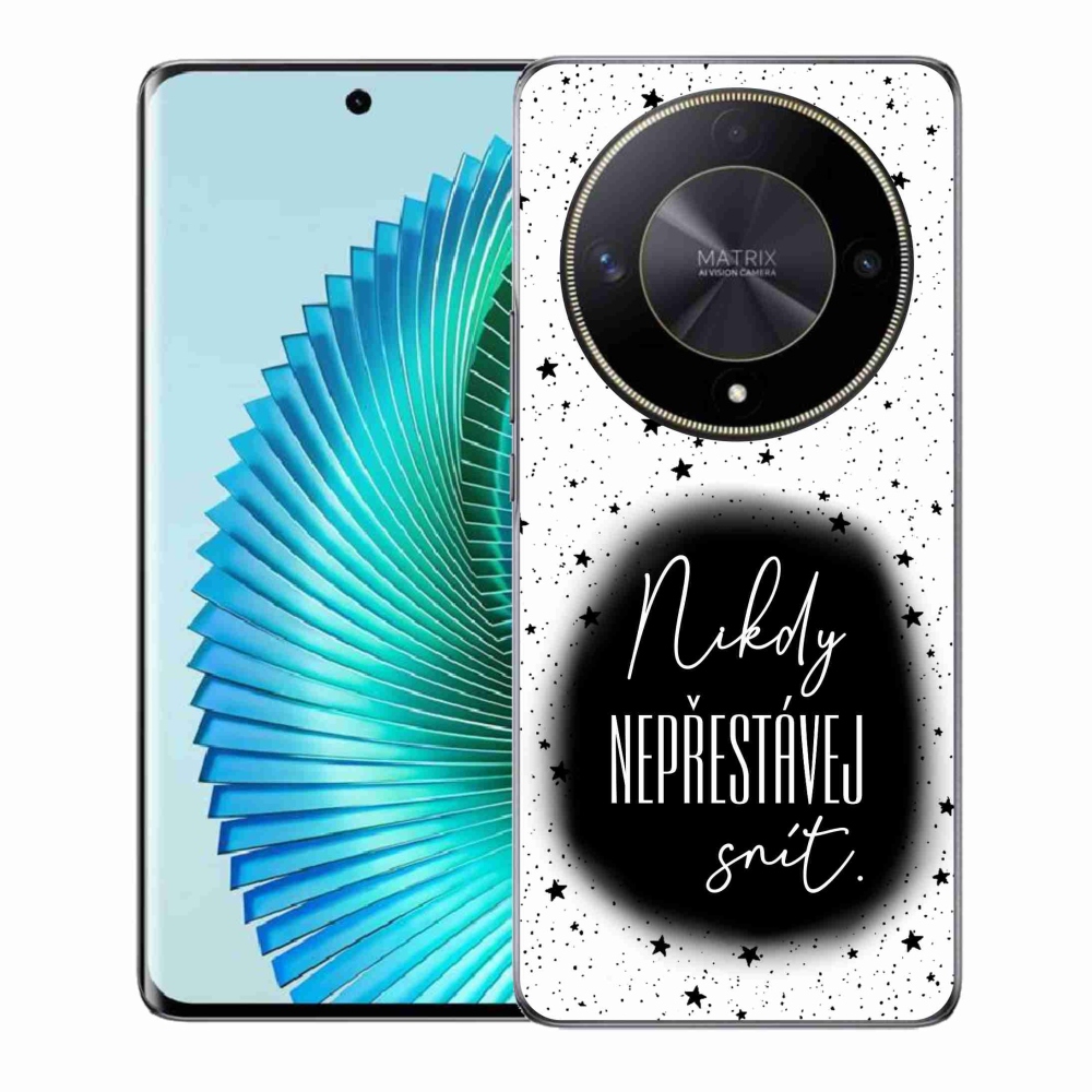 Gelový kryt mmCase na Honor Magic 6 Lite 5G - citát 1 černobílé pozadí