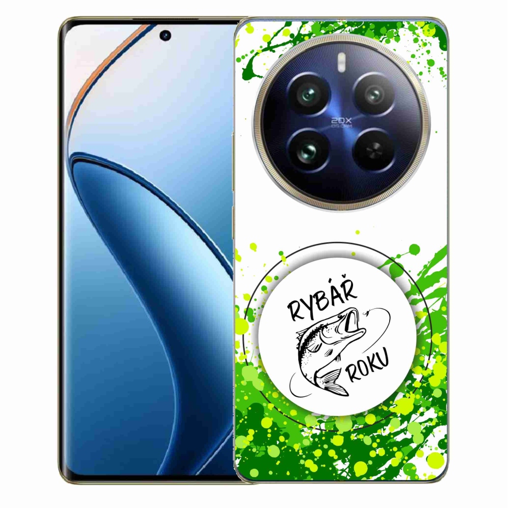 Gelový kryt mmCase na Realme 12 Pro 5G/12 Pro+ 5G - rybář roku bílé pozadí