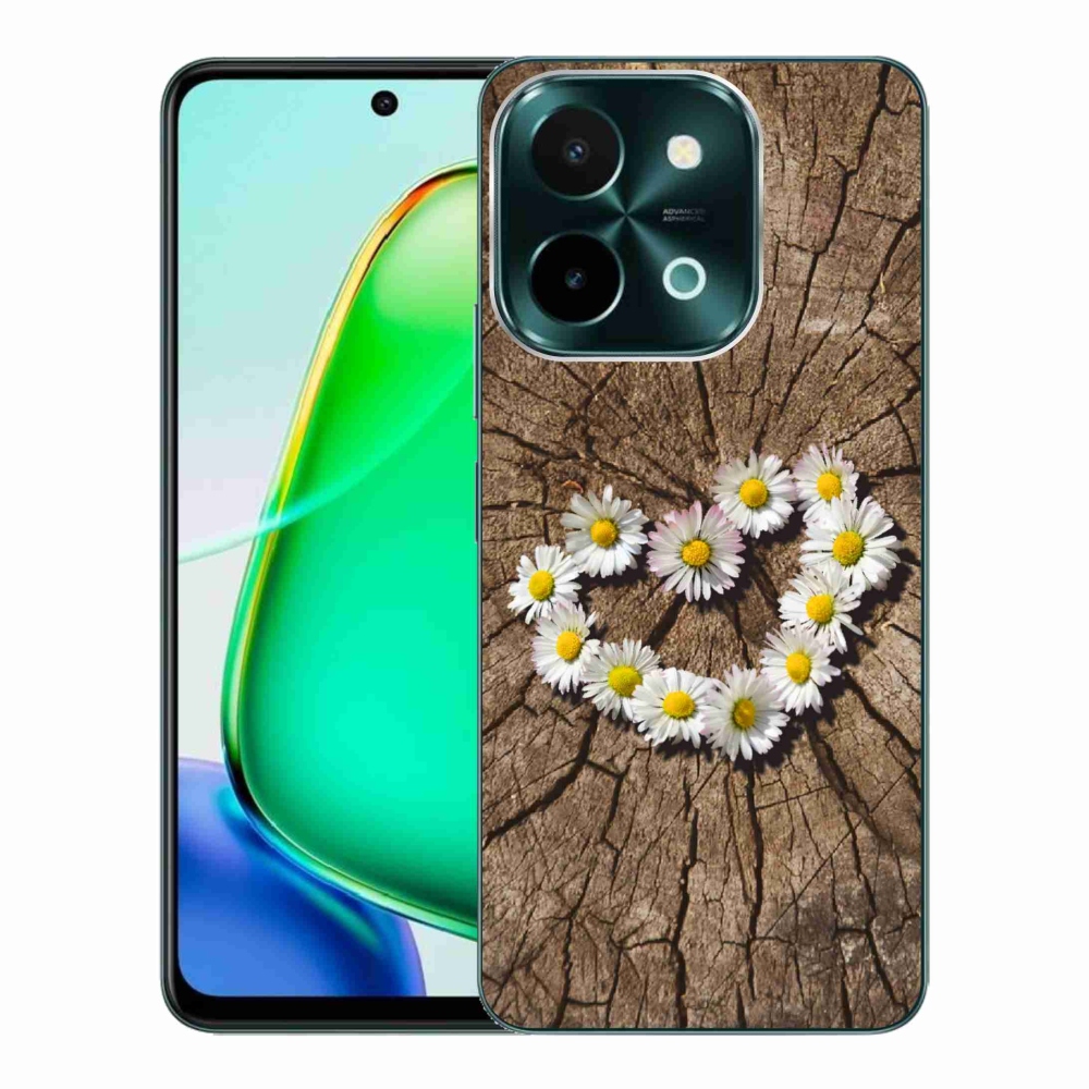 Gelový kryt mmCase na Vivo Y28 - srdce z kopretin