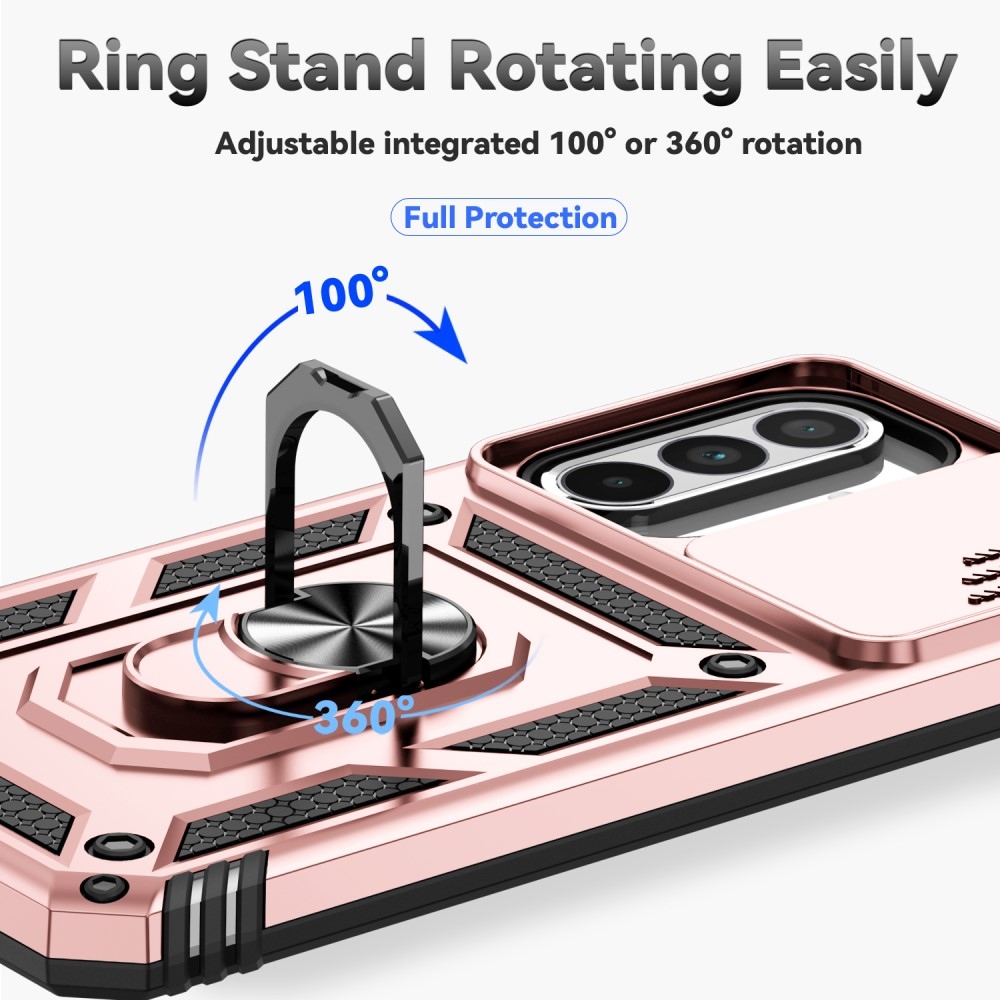 Ring odolný kryt na Samsung Galaxy A36 5G - růžovozlatý