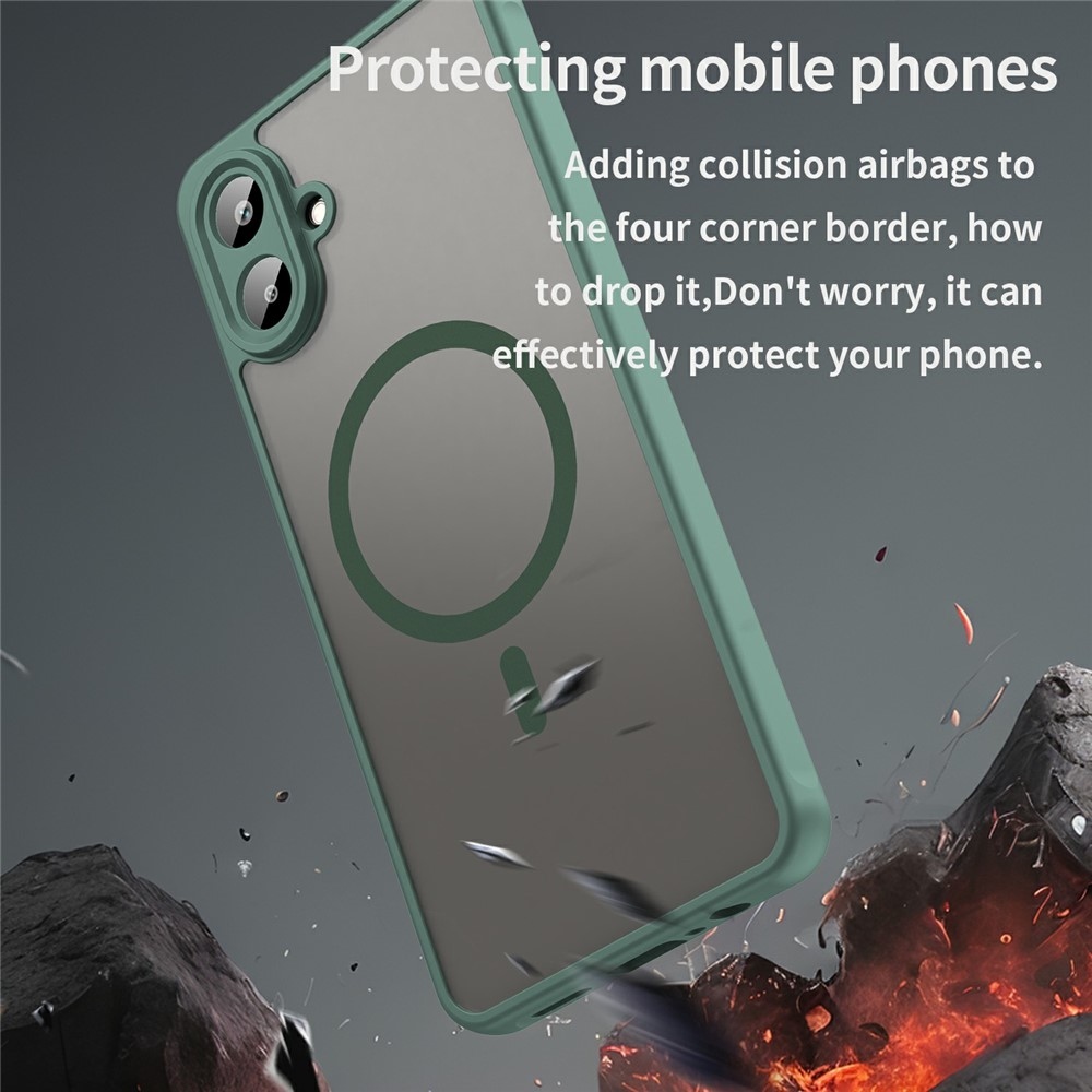 Case matný gelový obal s MagSafe na Samsung Galaxy A07 4G - zelený