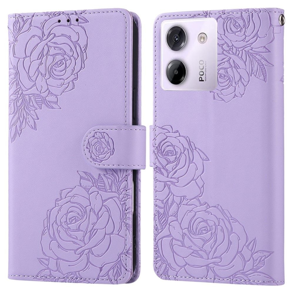 Rose knížkové pouzdro na Xiaomi Poco M7 Pro 5G/Note 14 5G - světlefialové