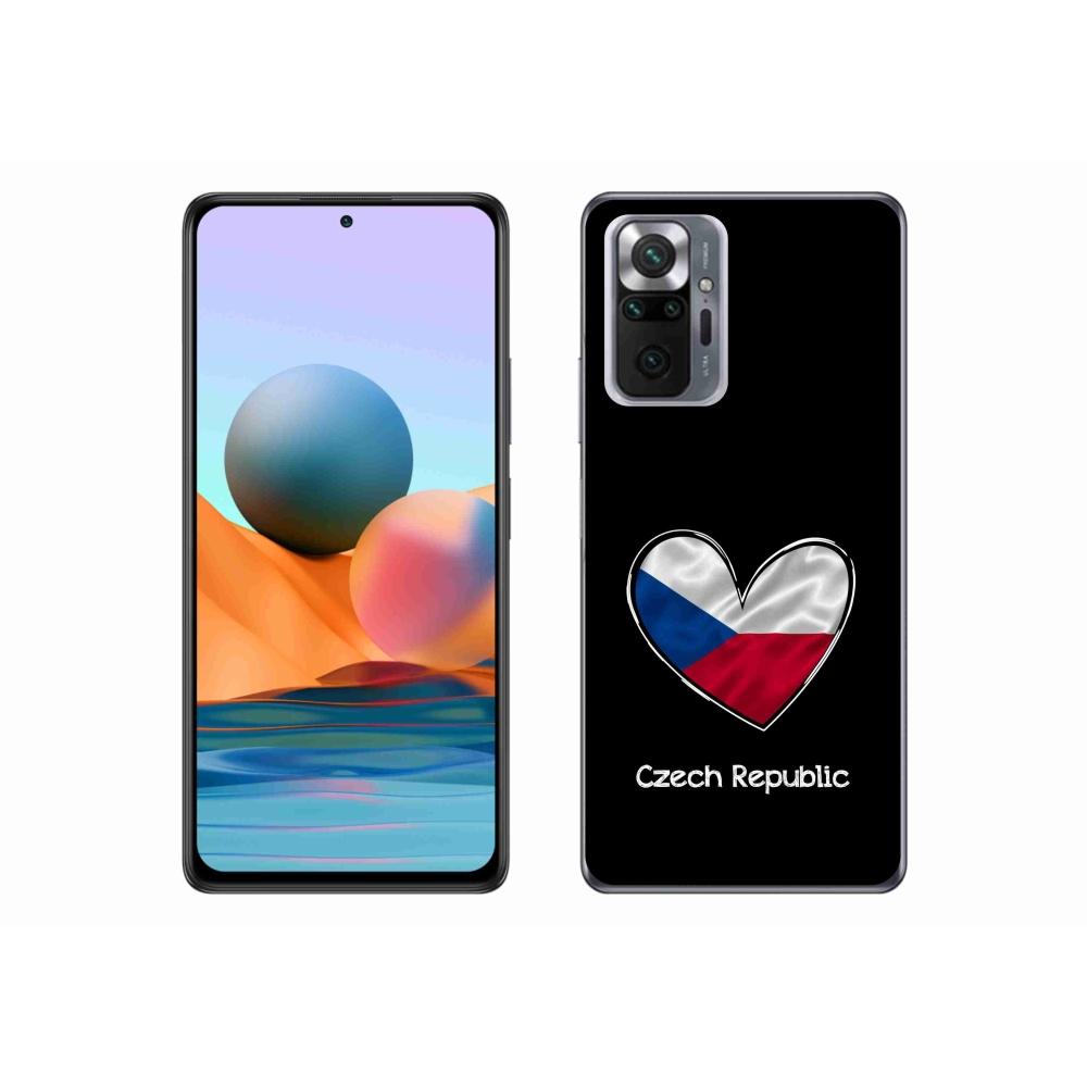 Gelový kryt mmCase na Xiaomi Redmi Note 10 Pro - vlajka srdce černé pozadí