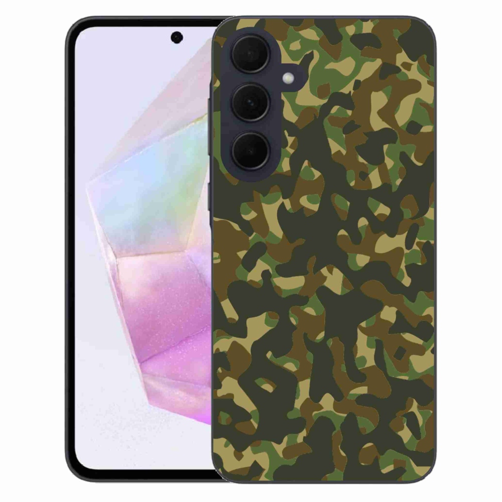 Gelový kryt mmCase na Samsung Galaxy A35 5G - maskáčový vzor 1
