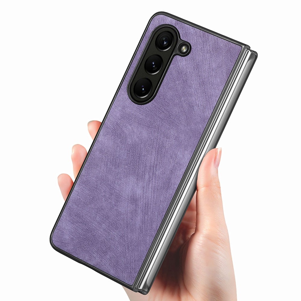 Vintage plastové pouzdro na Samsung Galaxy Z Fold5 5G - fialové
