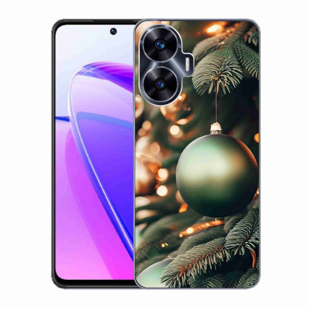 Gelový kryt mmCase na Realme C55 - vánoční ozdoby 1
