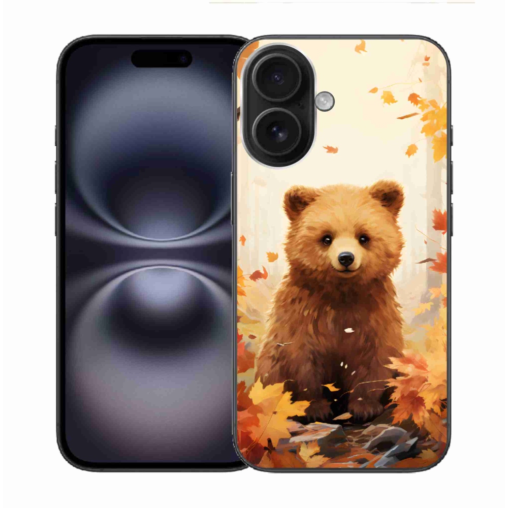 Gelový kryt mmCase na iPhone 16 - medvěd v lese