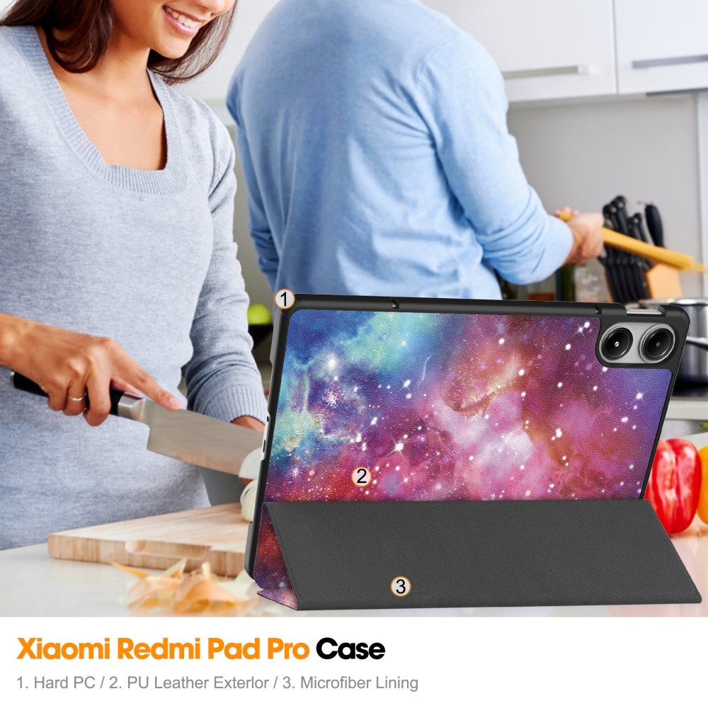 Patte chytré zavírací pouzdro na tablet Xiaomi Redmi Pad Pro 4G/5G - vesmír
