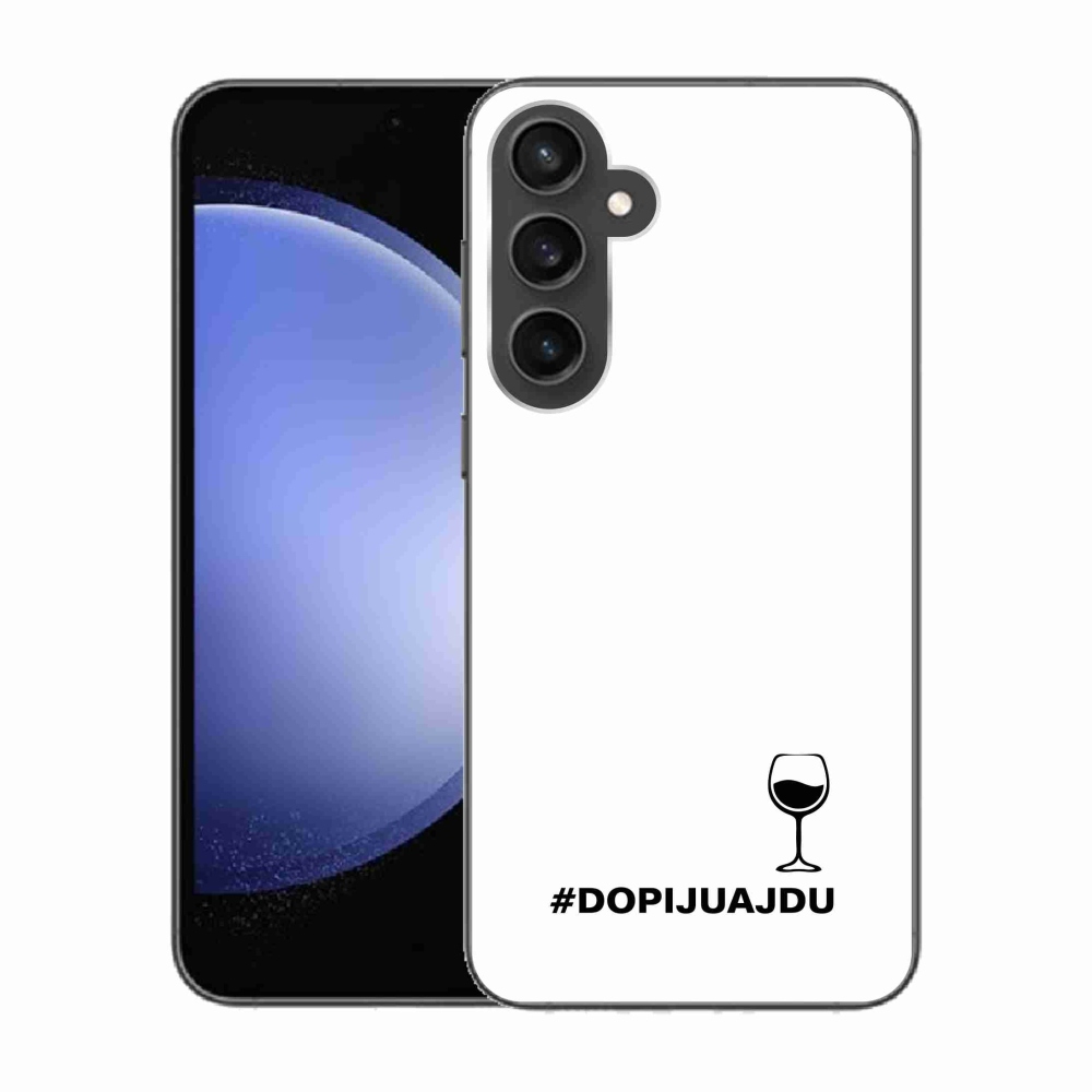 Gelový kryt mmCase na Samsung Galaxy S23 FE - vinný motiv bílé pozadí