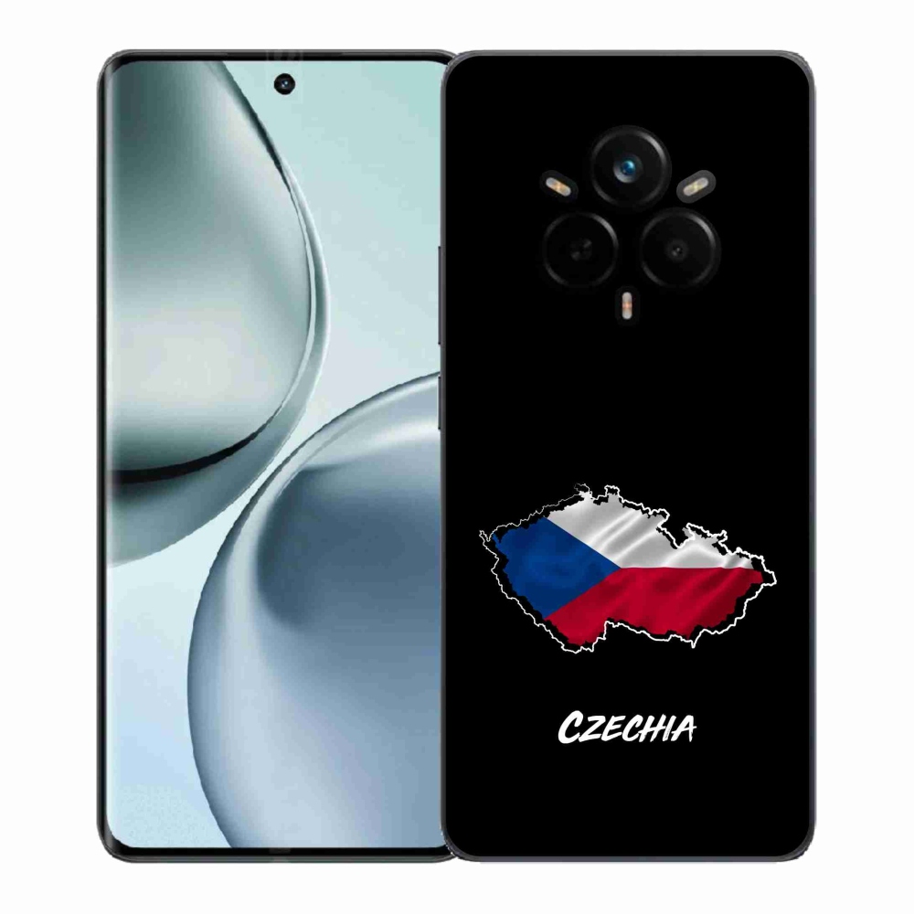 Gelový kryt mmCase na Realme 14 Pro+ 5G - Czechia černé pozadí