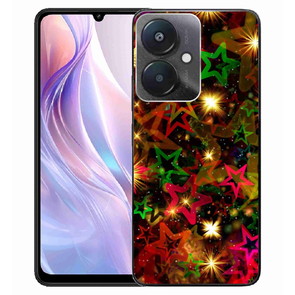 Gelový kryt mmCase na Xiaomi Redmi 13C 5G - barevné hvězdičky