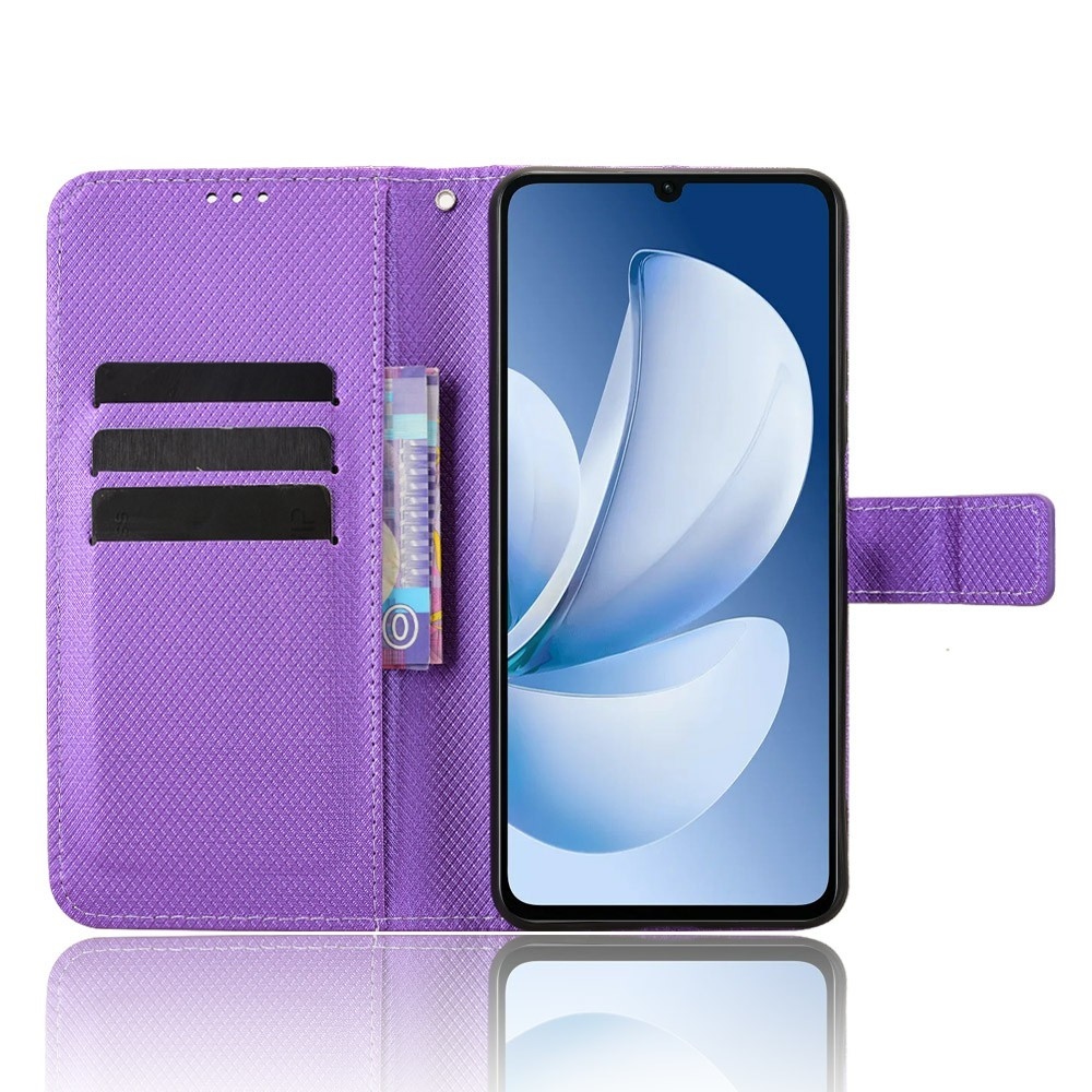 Diamond knížkové pouzdro na Realme Note 70T - fialové
