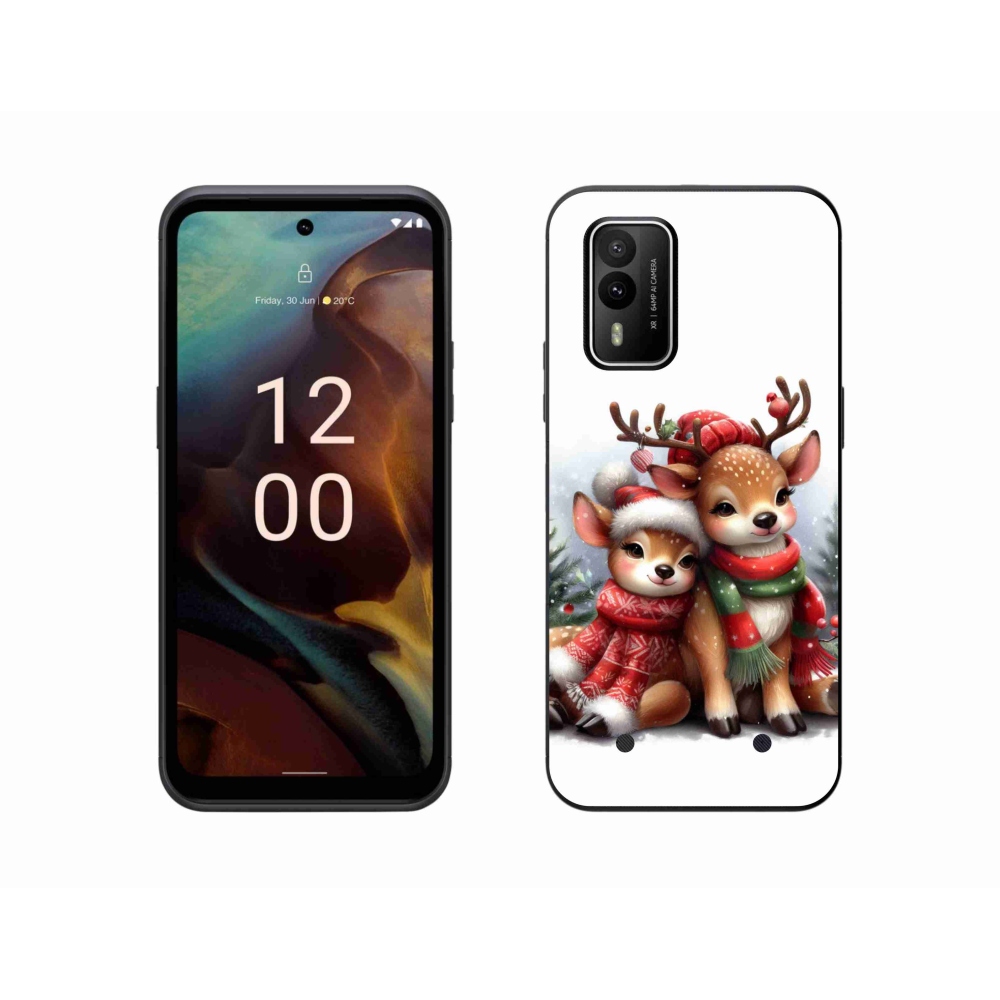 Gelový kryt mmCase na Nokia XR21 - vánoční sobi