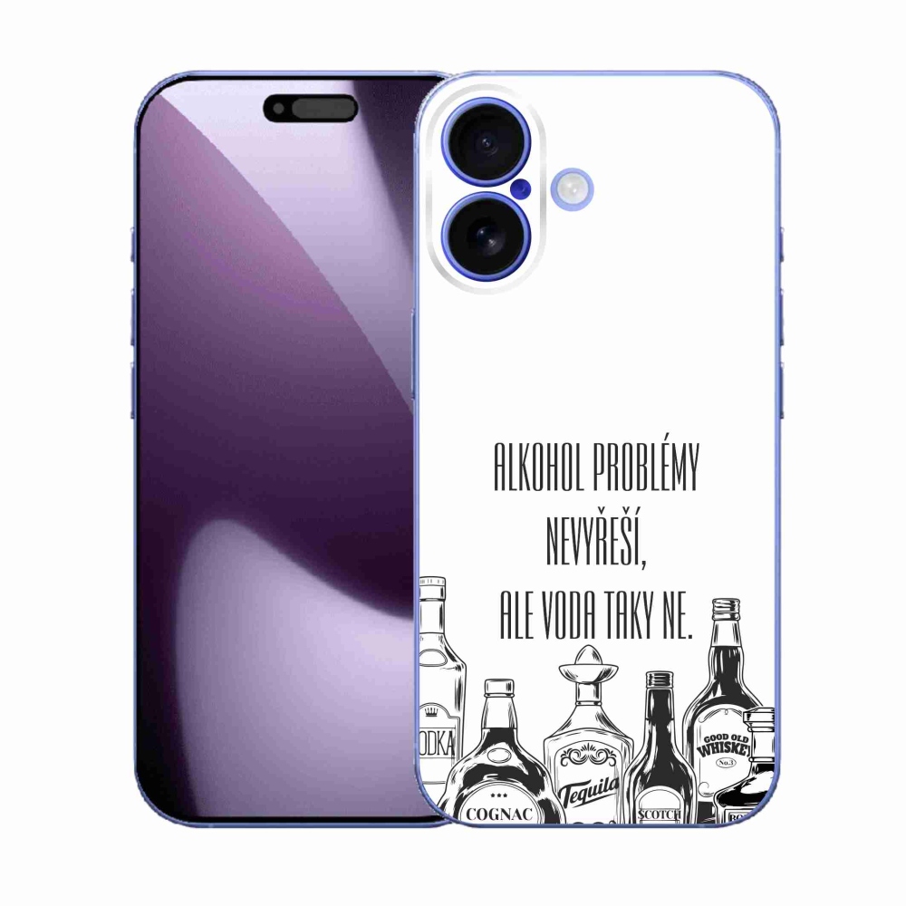 Gelový kryt mmCase na iPhone 17 - vtipný text bílé pozadí