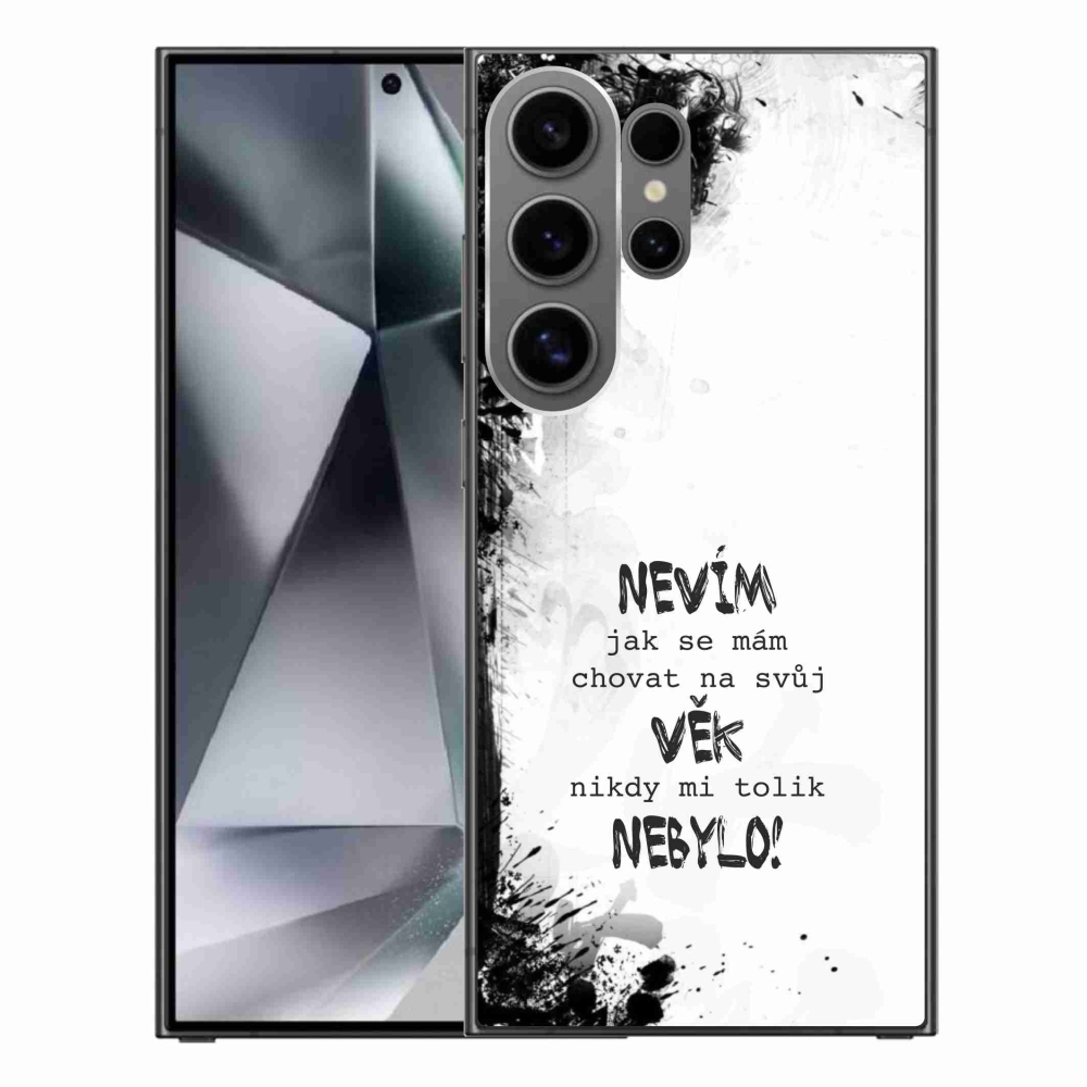 Gelový kryt mmCase na Samsung Galaxy S24 Ultra - vtipný text 14 bílé pozadí