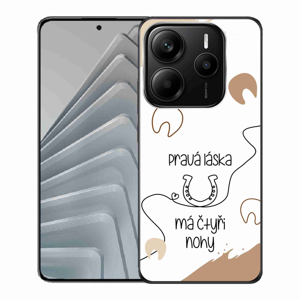 Gelový kryt mmCase na Xiaomi Redmi Note 14 5G - koňský motiv bílé pozadí