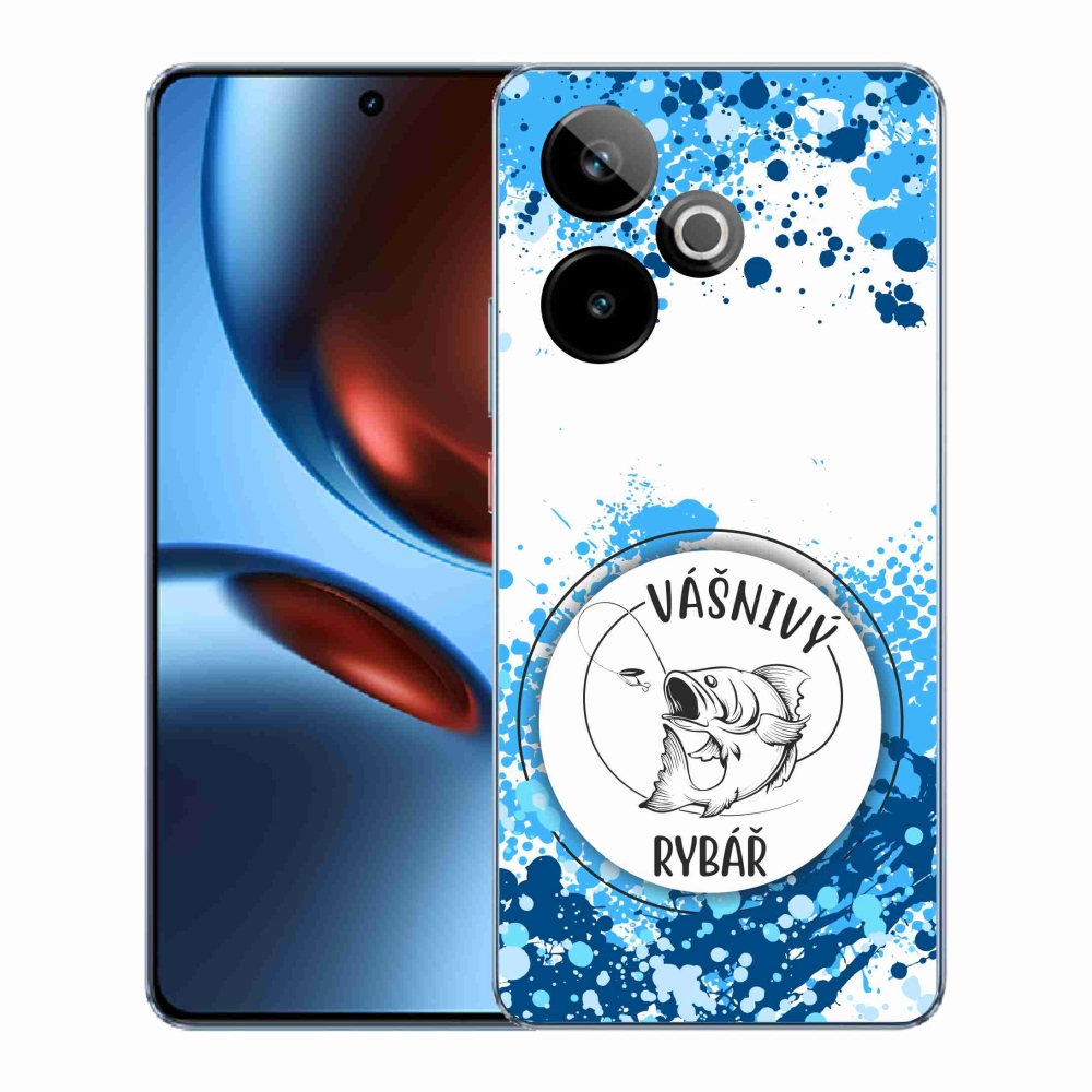 Gelový kryt mmCase na Realme GT 7 5G/GT 7T 5G - vášnivý rybář bílé pozadí
