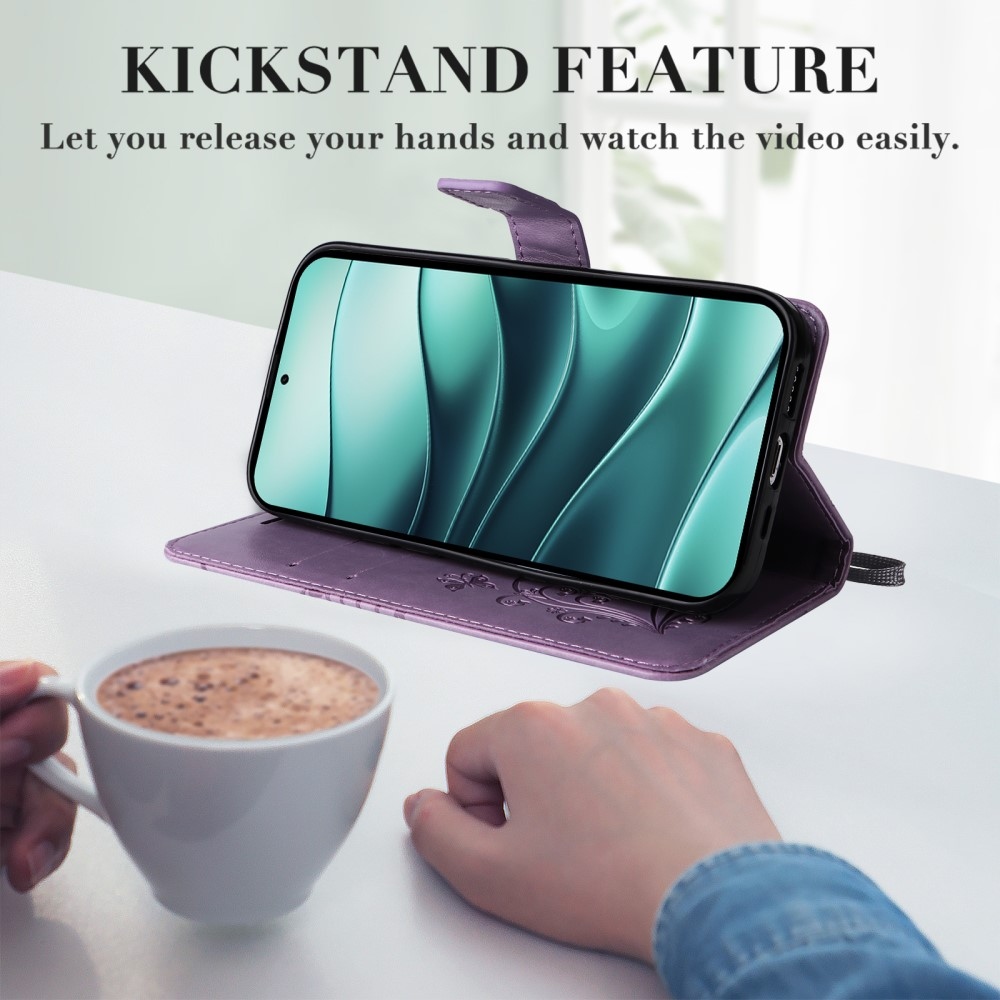 Big Butterfly knížkové pouzdro na Xiaomi Redmi Note 14 5G - fialové