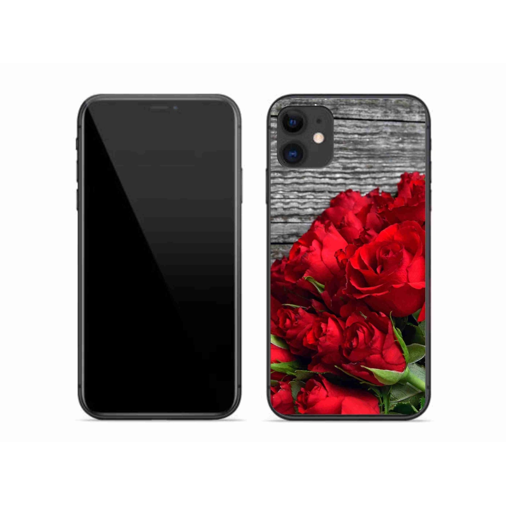 Gelový kryt mmCase na iPhone 11 - červené růže