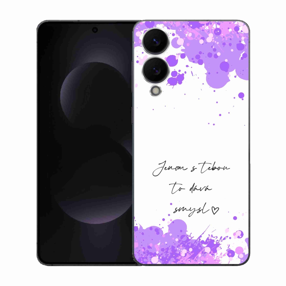 Gelový kryt mmCase na Samsung Galaxy S25 Edge - zamilovaný text bílé pozadí