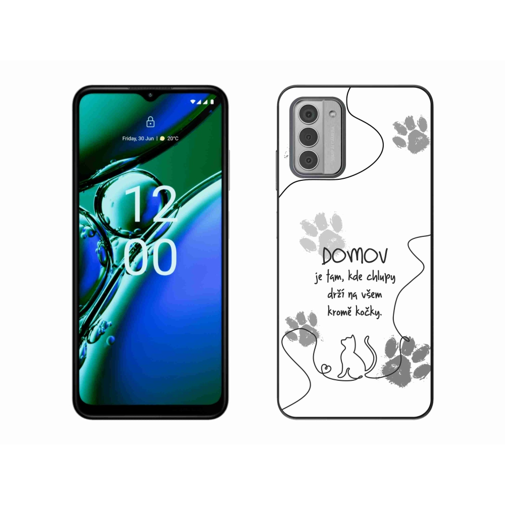 Gelový kryt mmCase na Nokia G42 - kočičí motiv bílé pozadí