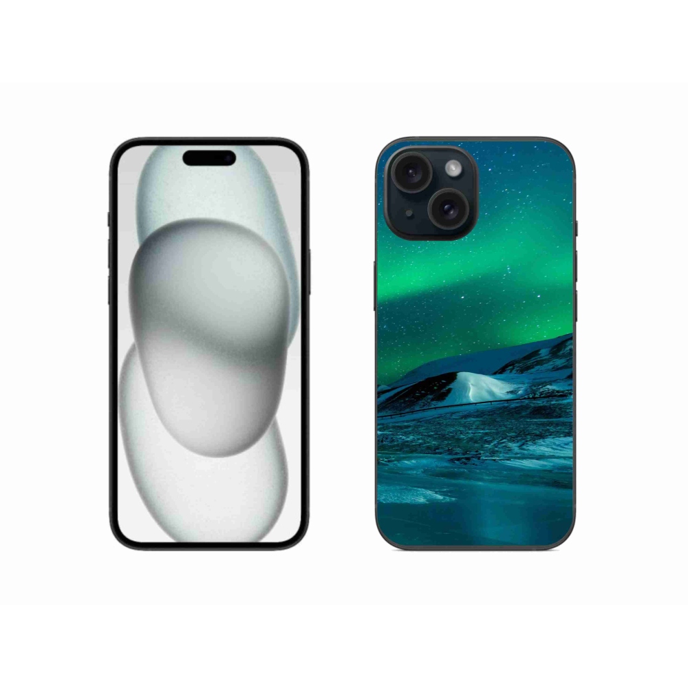 Gelový kryt mmCase na iPhone 15 - polární záře
