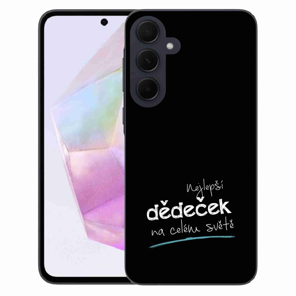 Gelový kryt mmCase na Samsung Galaxy A35 5G - nejlepší dědeček 3 černé pozadí