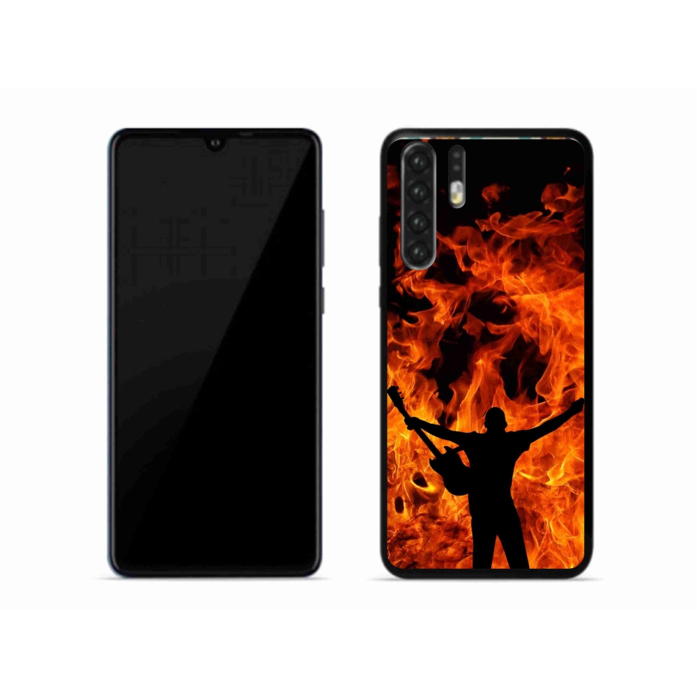 Gelový kryt mmCase na mobil Huawei P30 Pro - muzikant a oheň