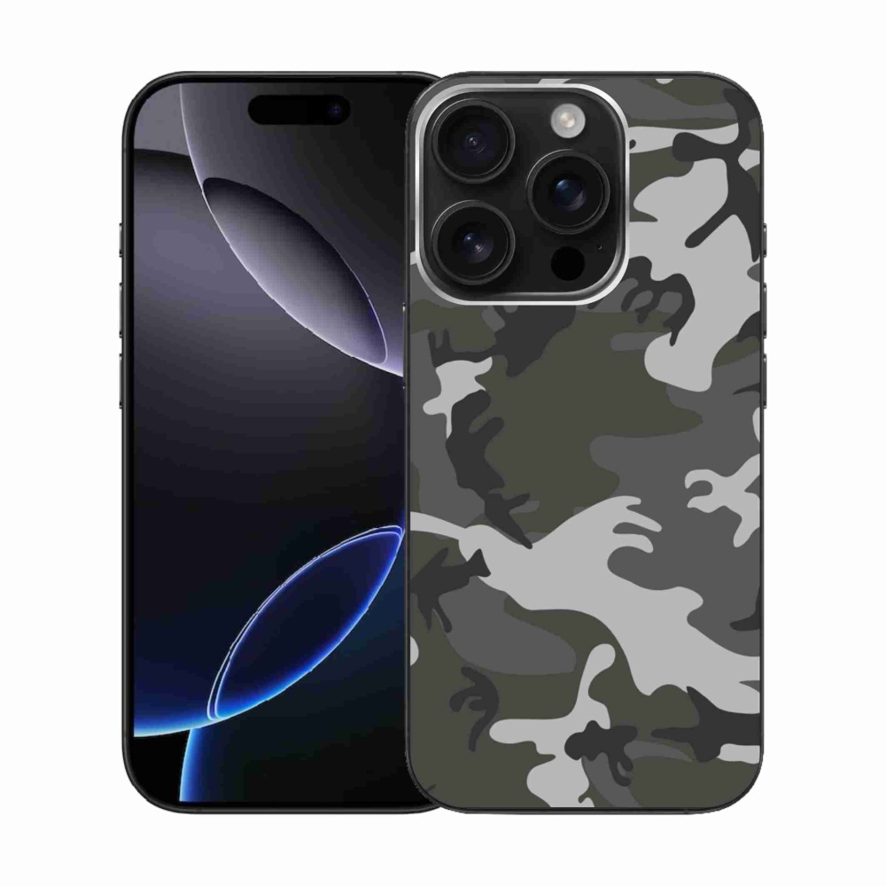 Gelový kryt mmCase na iPhone 16 Pro - maskáčový vzor