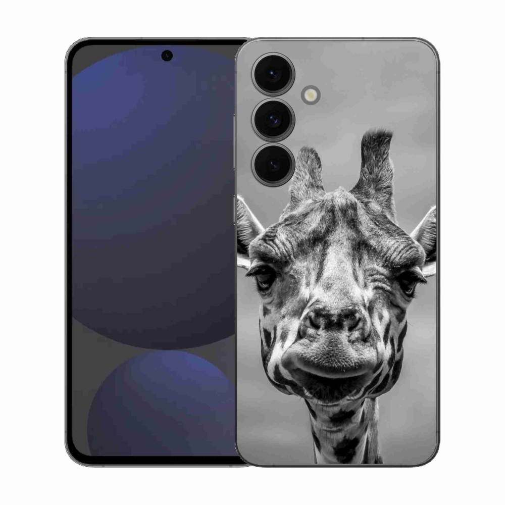 Gelový kryt mmCase na Samsung Galaxy S25 FE - černobílá žirafa