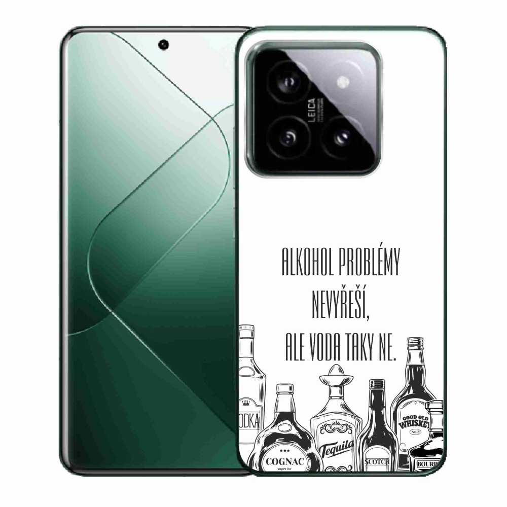 Gelový kryt mmCase na Xiaomi 14 - vtipný text bílé pozadí