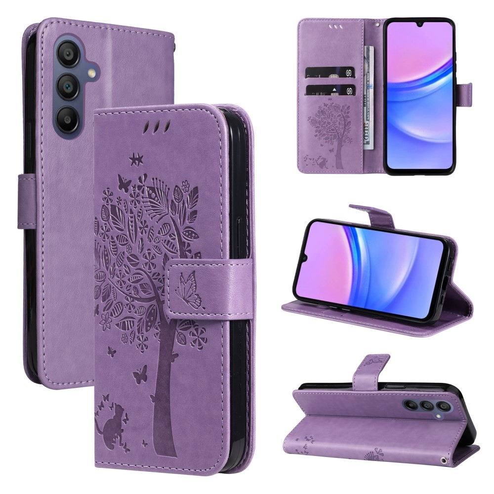Trees knížkové pouzdro na Samsung Galaxy A16 4G/5G/A26 5G - světlefialové