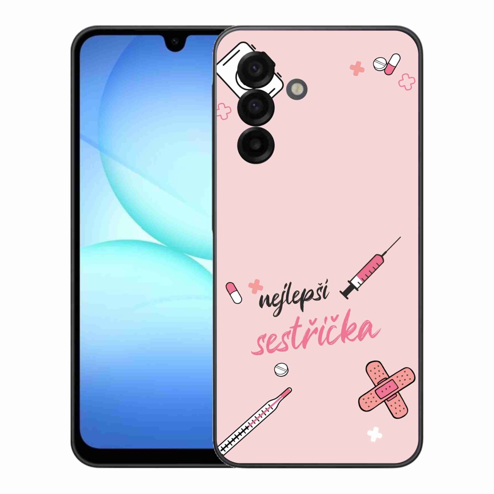 Gelový kryt mmCase na Samsung Galaxy A17 4G/5G - nejlepší sestřička růžové pozadí