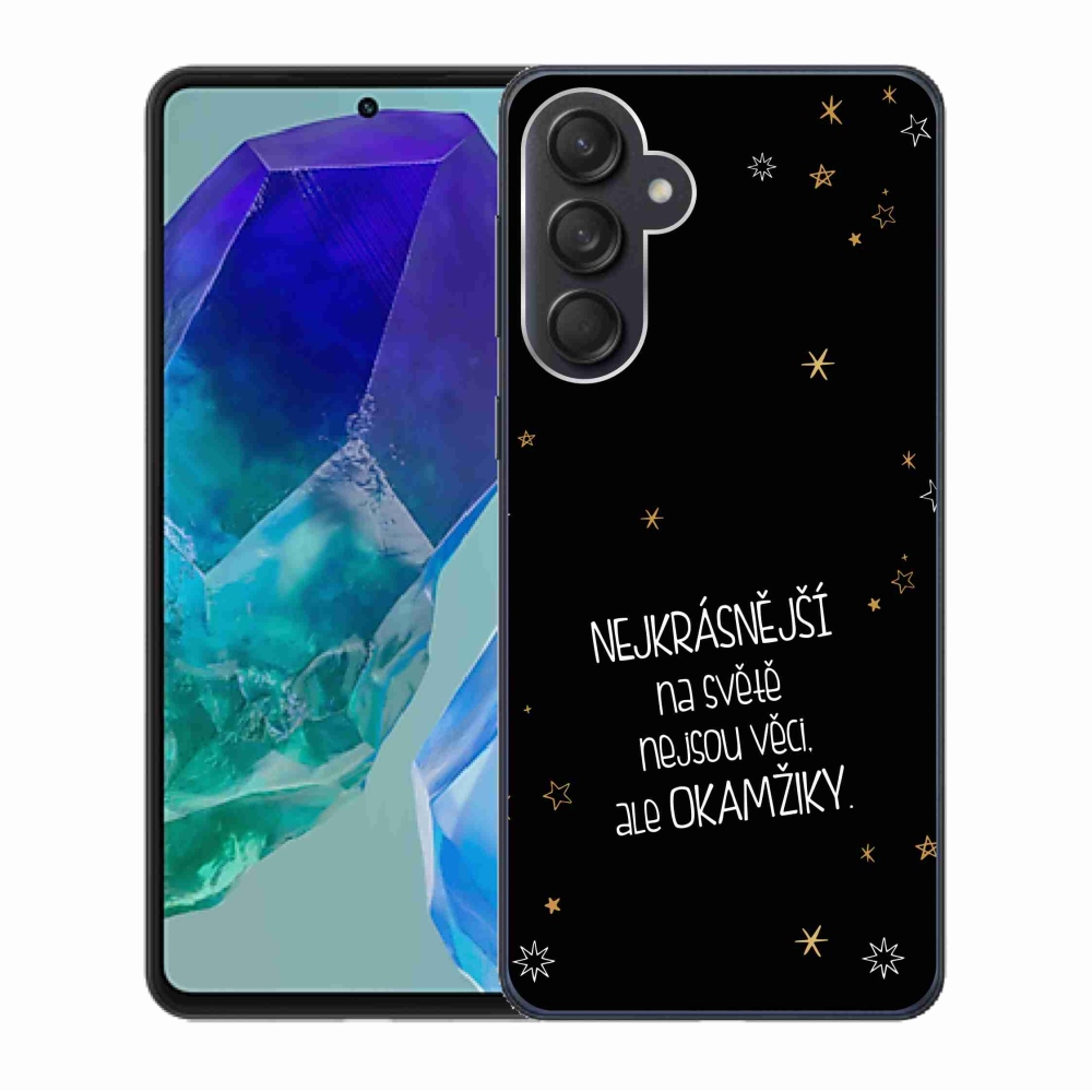 Gelový kryt mmCase na Samsung Galaxy M55 5G - citát 4 černé pozadí