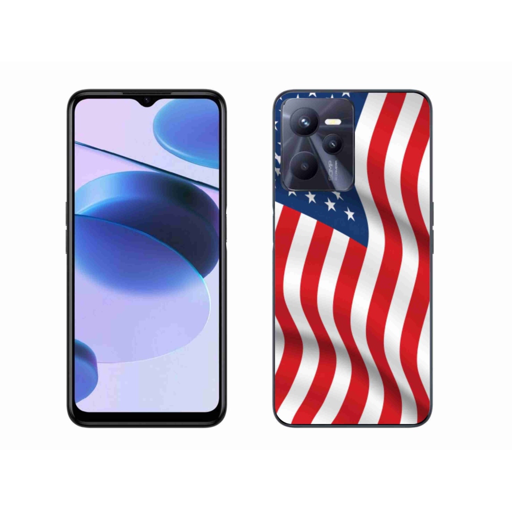 Gelový kryt mmCase na mobil Realme C35 - USA vlajka