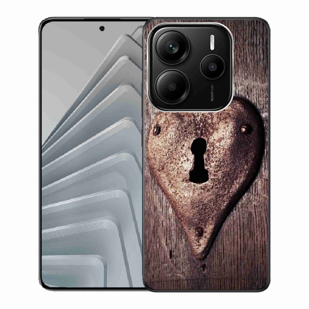 Gelový kryt mmCase na Xiaomi Redmi Note 14 5G - zámek ve tvaru srdce
