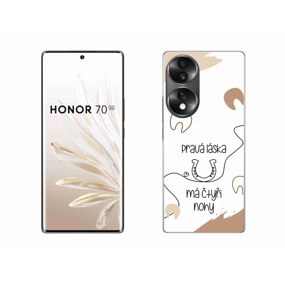 Gelový kryt mmCase na Honor 70 - koňský motiv bílé pozadí