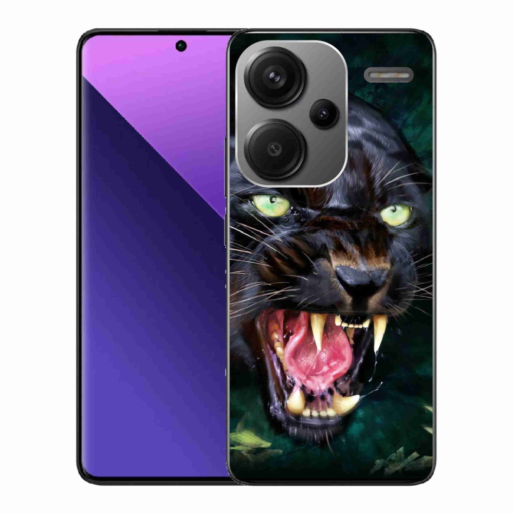Gelový kryt mmCase na Xiaomi Redmi Note 13 Pro+ 5G - rozzuřený černý panter