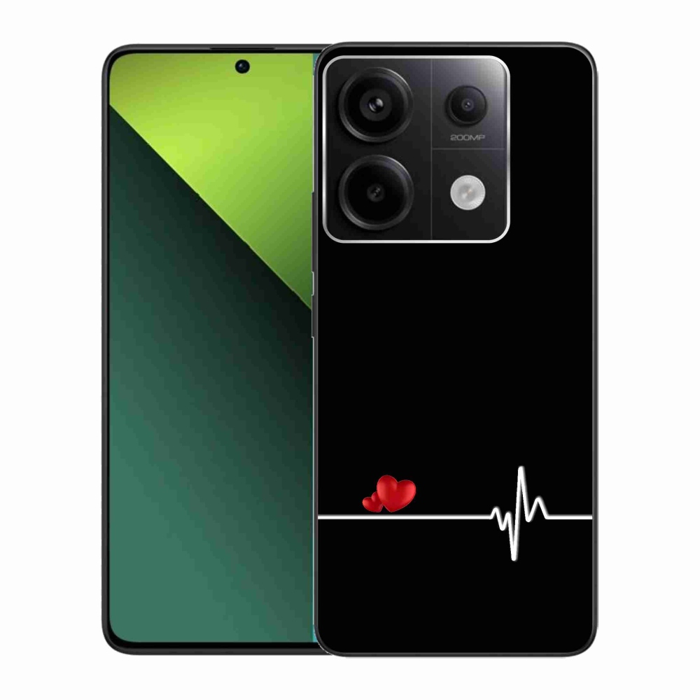 Gelový kryt mmCase na Xiaomi Redmi Note 13 Pro 5G/Poco X6 5G - srdce a tep černé pozadí