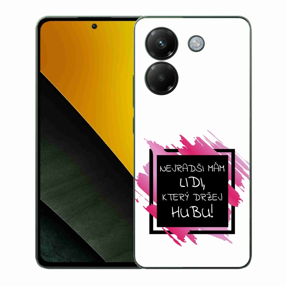 Gelový kryt mmCase na Xiaomi Poco M7 Pro 5G - vtipný text 7 černobílé pozadí